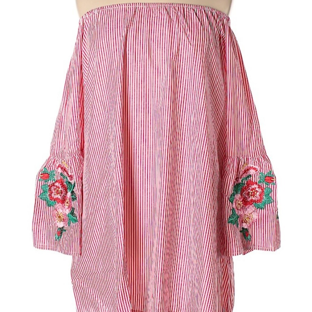 NEW Velzera Embroidered Off Shoulder 1X Tunic